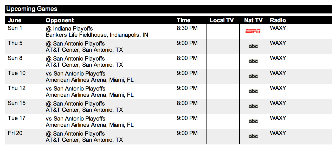 Miami Heat Regular Season Schedule for 20142015 Heat Nation