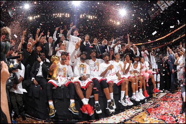 MIami Heat wins their second championship against the San Antonio Spurs.