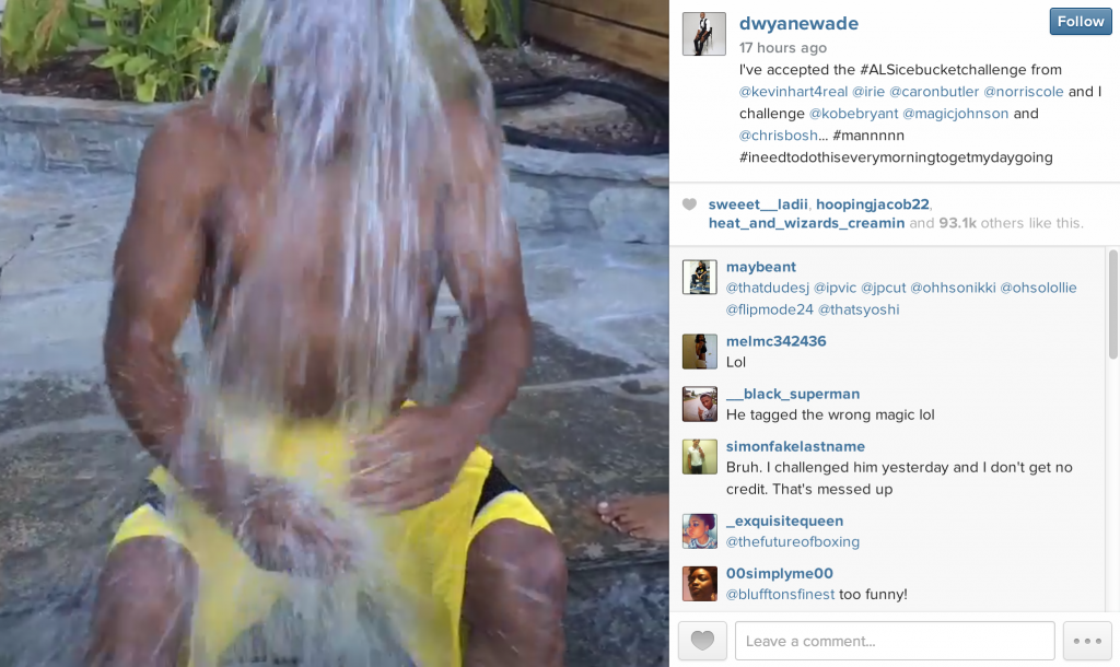 Video: Dwyane Wade Accepts ALS Ice Bucket Challenge