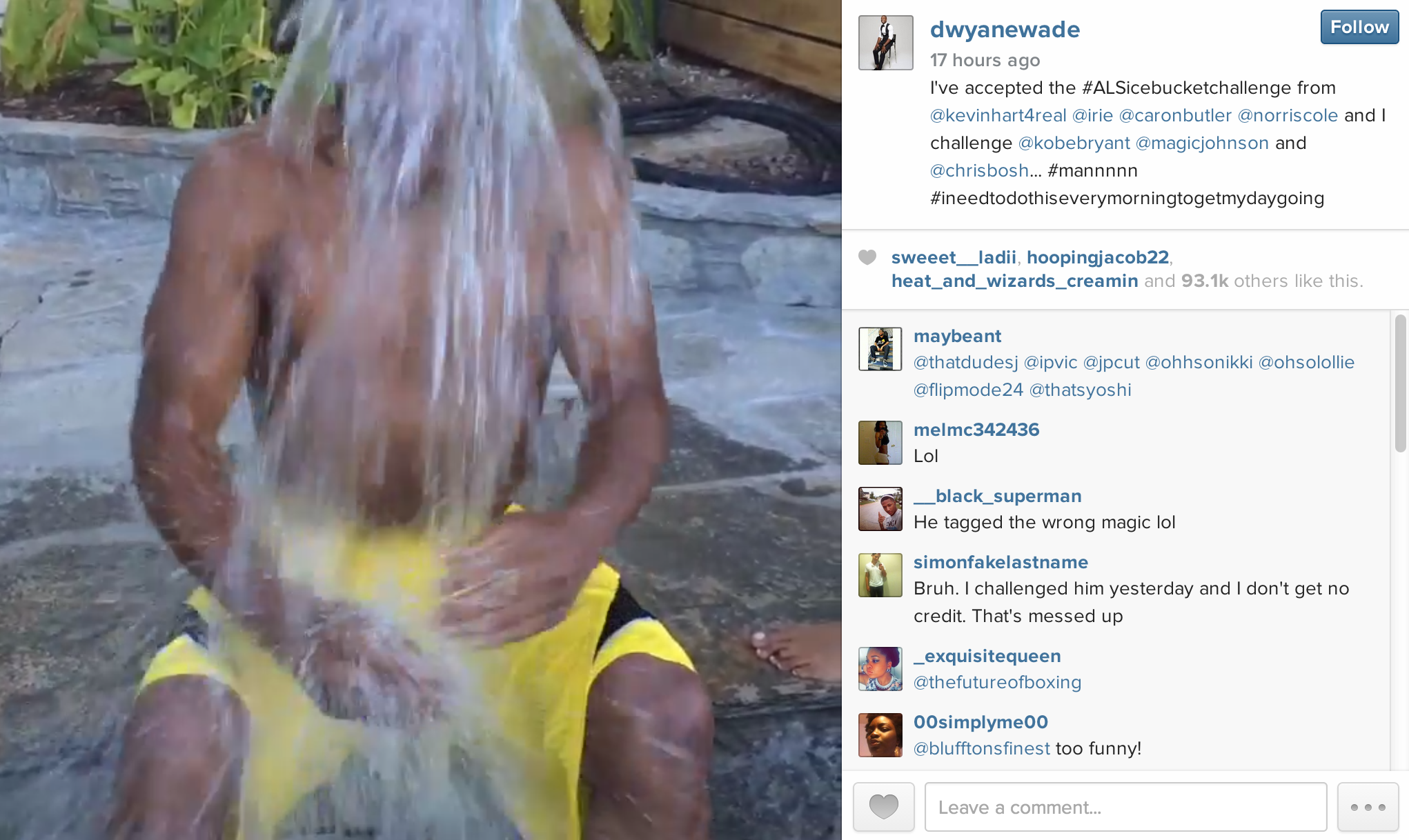 Video: Dwyane Wade Accepts ALS Ice Bucket Challenge