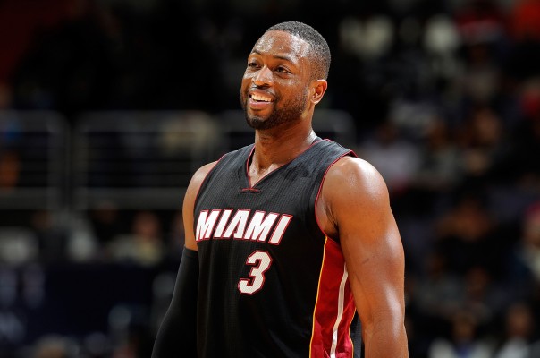 Dwyane Wade smiling on the Miami Heat