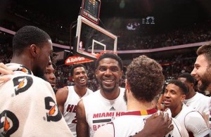 Udonis Haslem and His Miami Heat Teammates