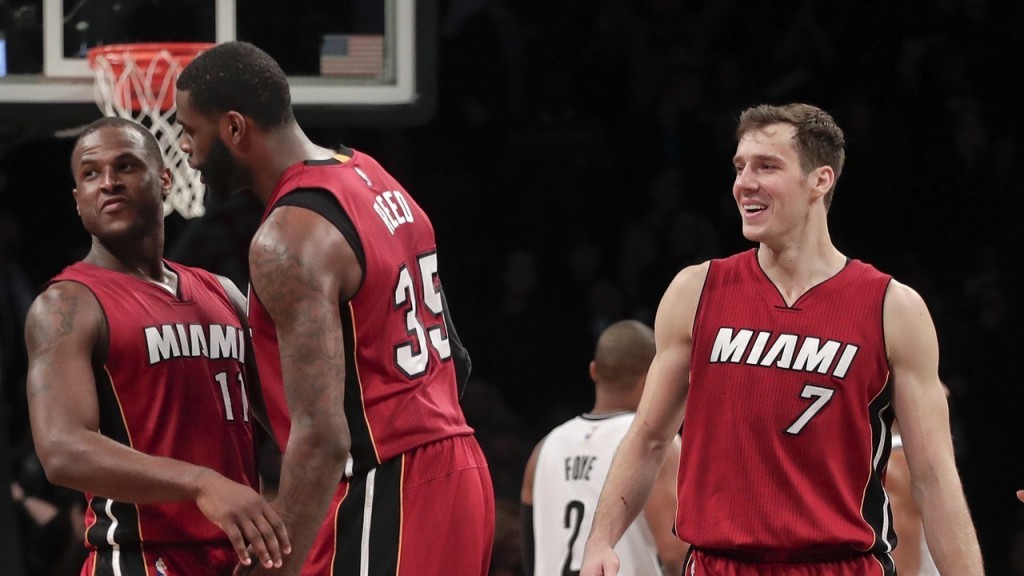Dion Waiters, Willie Reed, and Goran Dragic