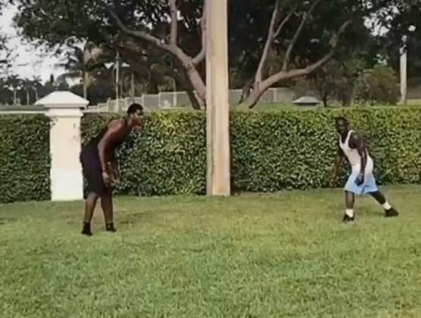 Video: Hassan Whiteside Goes at It With Antonio Brown in 2-on-2 Football