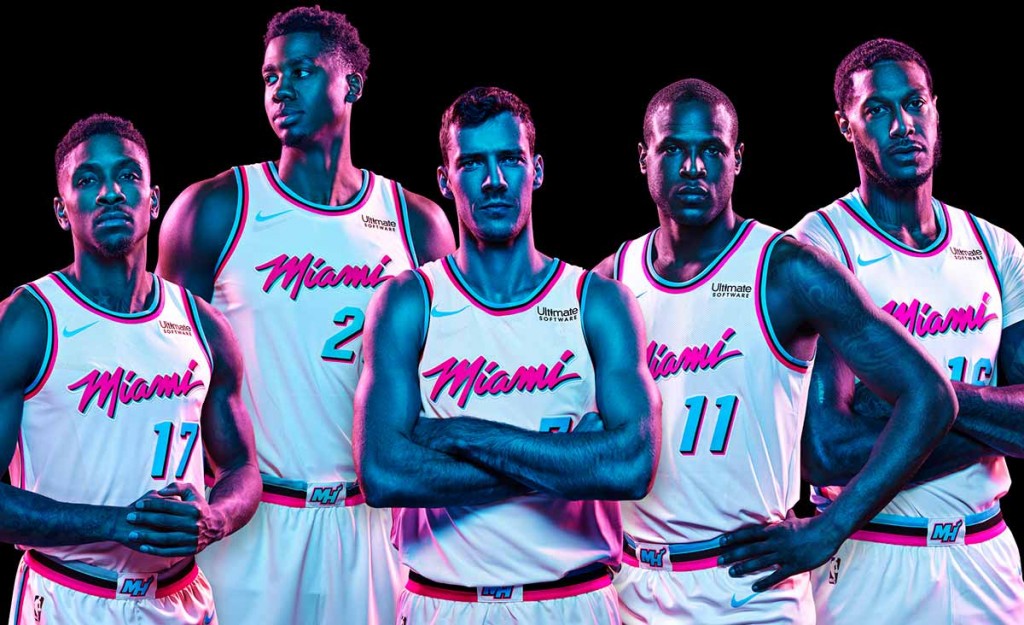 Miami Heat show off new 'Vice' uniforms, and just what the heck is  happening here?