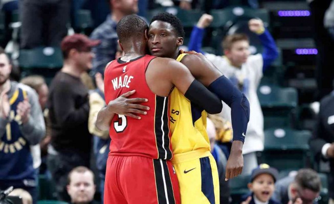 Dwyane Wade and Victor Oladipo Indiana Pacers