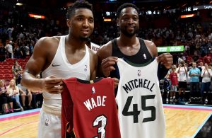 Dwyane Wade and Donovan Mitchell