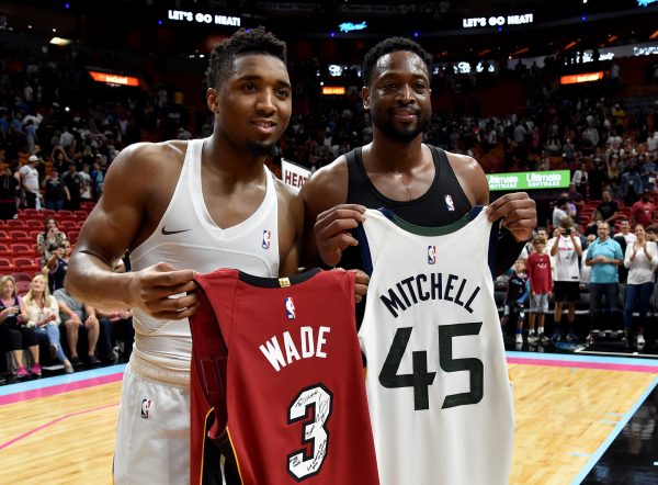 Dwyane Wade and Donovan Mitchell