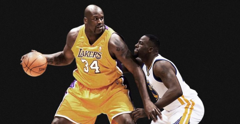 Shaquille O'Neal and Draymond Green