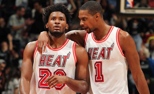 Justise Winslow and Chris Bosh Miami Heat