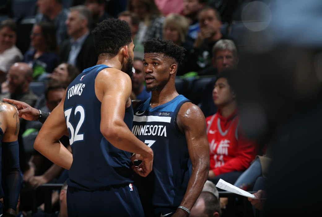 Jimmy Butler and Karl-Anthony Towns