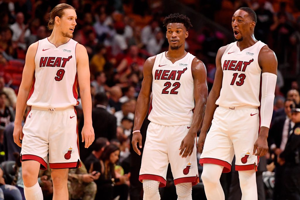 Kelly Olynyk, Jimmy Butler and Bam Adebayo