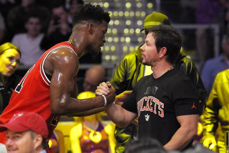 Jimmy Butler and Mark Wahlberg