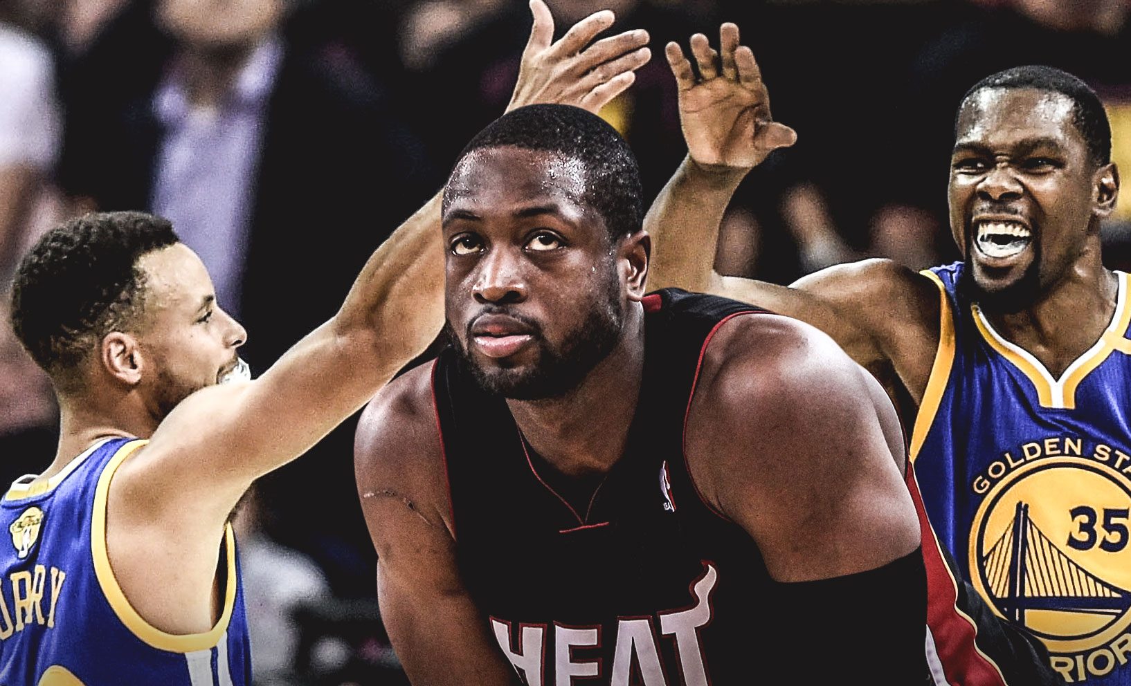 Stephen Curry, Dwyane Wade and Kevin Durant