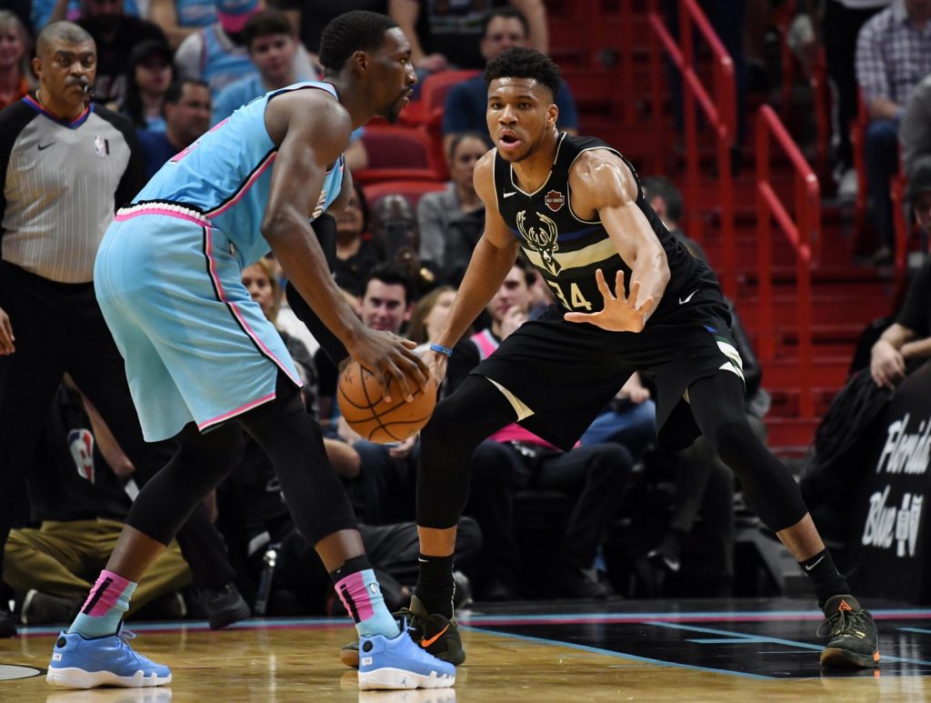 Giannis Antetokounmpo and Bam Adebayo