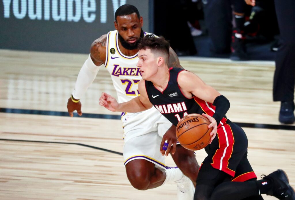 Tyler Herro and LeBron James