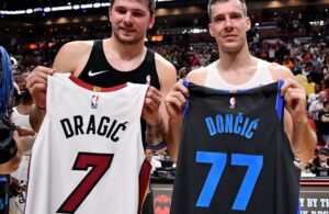 Goran Dragic and Luka Doncic Miami Heat Dallas Mavericks