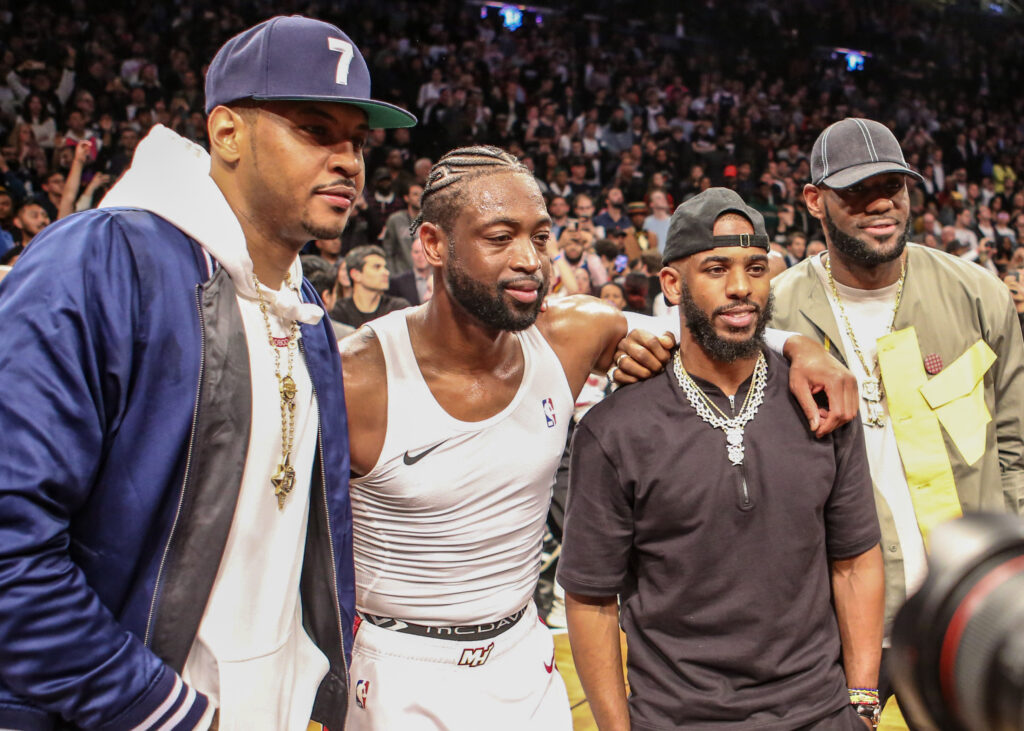 Dwyane Wade, Carmelo Anthony, Chris Paul and LeBron James