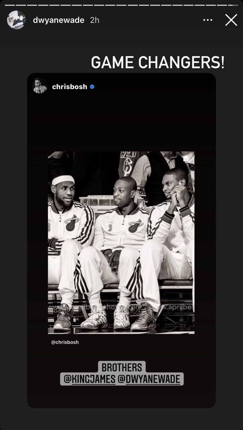 Dwyane Wade, Chris Bosh and LeBron James