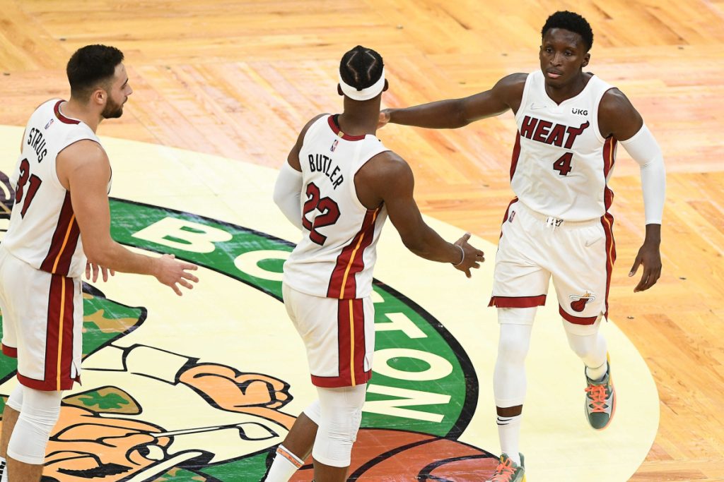 Jimmy Butler and Victor Oladipo