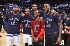 Carmelo Anthony, Dwyane Wade, Chris Bosh and LeBron James