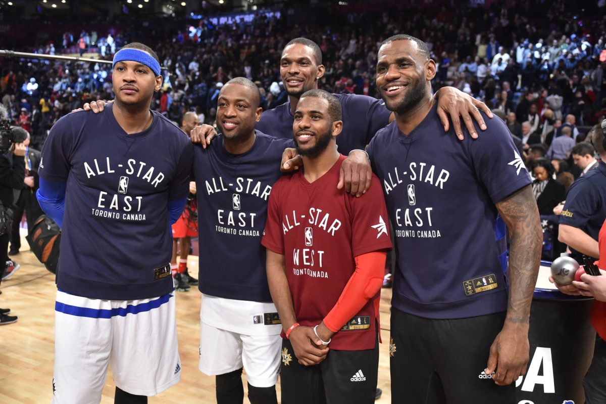 Carmelo Anthony, Dwyane Wade, Chris Bosh and LeBron James