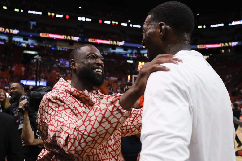 Dwyane Wade and Bam Adebayo