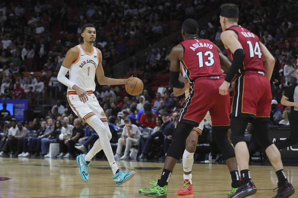 Victor Wembanyama, Bam Adebayo and Tyler Herro