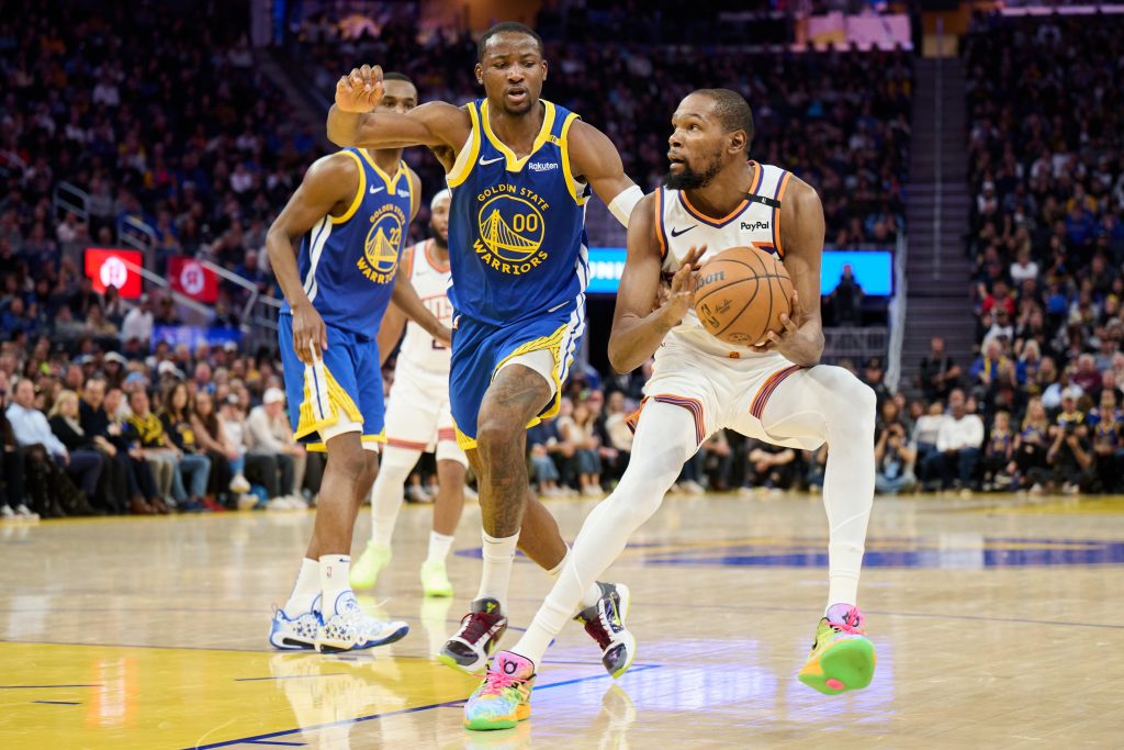 Kevin Durant and Jonathan Kuminga