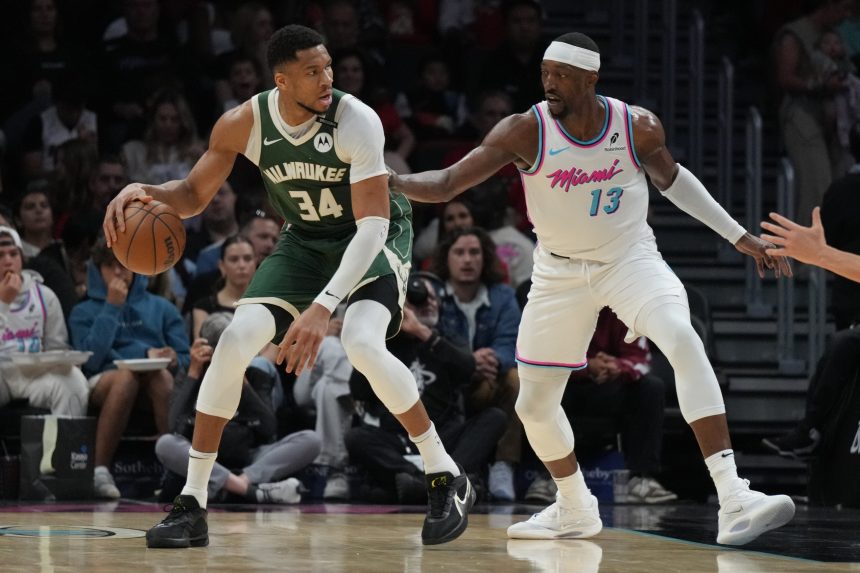 Giannis Antetokounmpo and Bam Adebayo