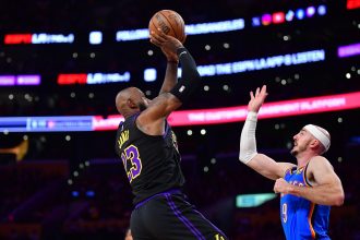LeBron James and Alex Caruso